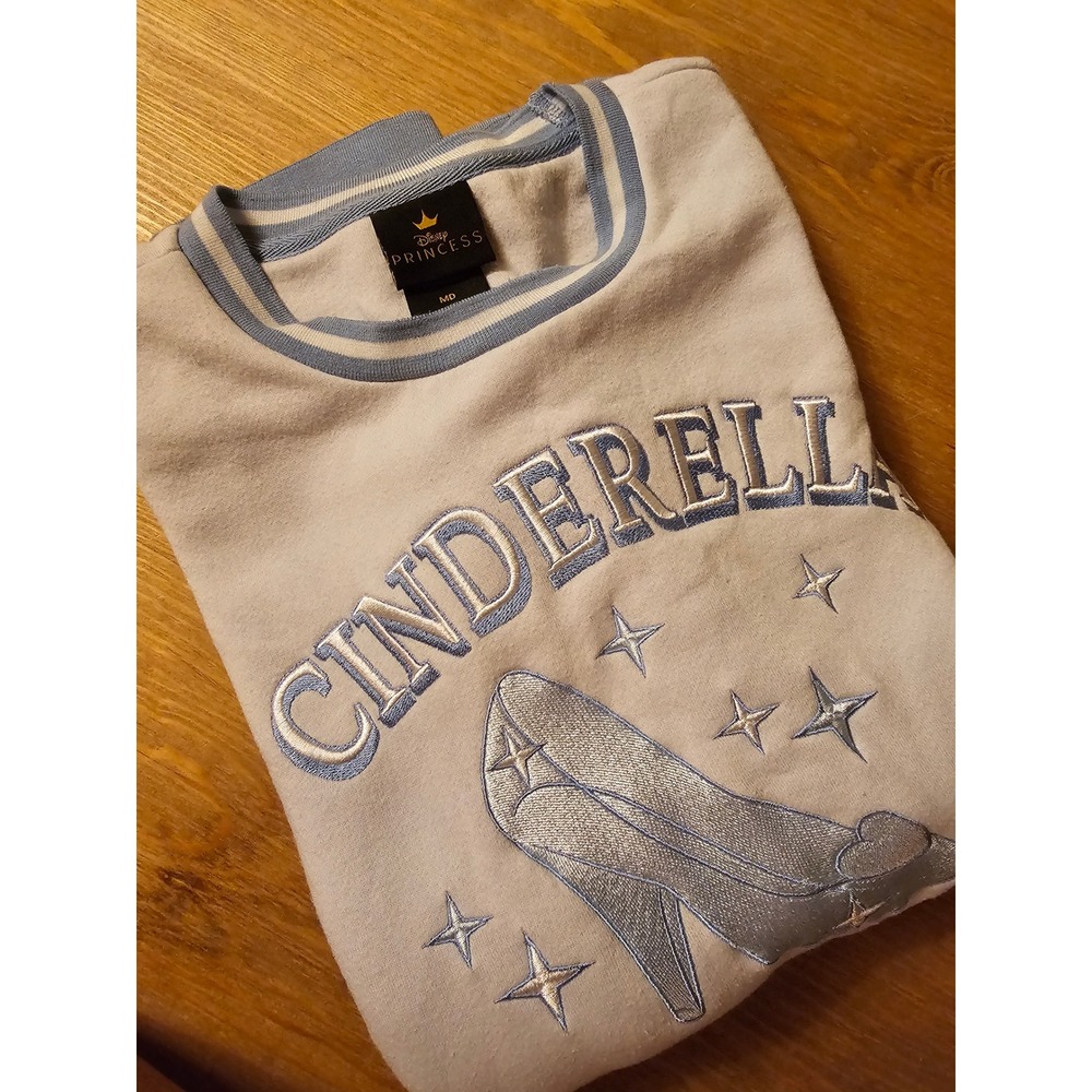 Disney Princess Cinderella Midnight Magic Sweatshirt Blue White Colorblock MD